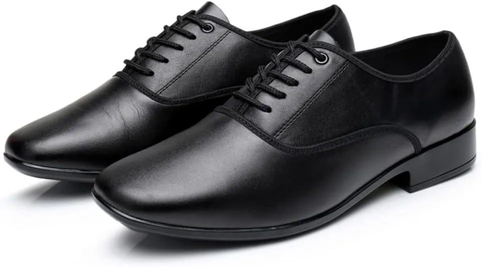 HIPPOSEUS Men's Ballroom Dance Shoes Leather Latin Tango Low Heel 1" Social Dance Shoes