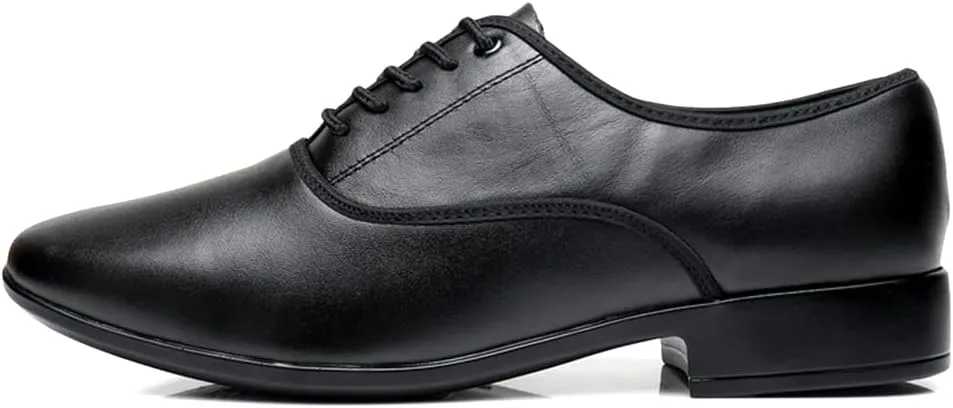 HIPPOSEUS Men's Ballroom Dance Shoes Leather Latin Tango Low Heel 1" Social Dance Shoes