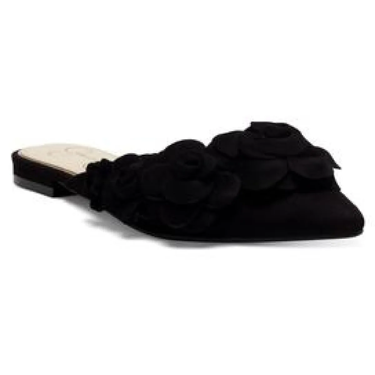 Jessica Simpson Cymia Women's Slip-on Flat Floral Embellished Pointed Toe Mules