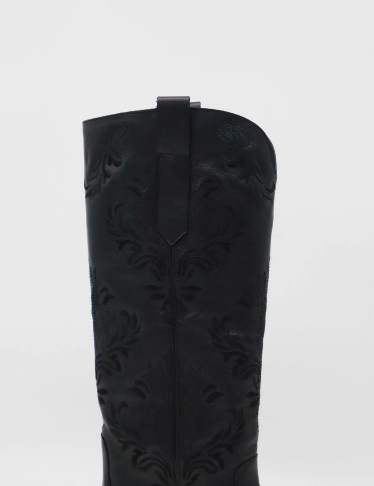 Jolene western cowboy boots in black leather women's shoes