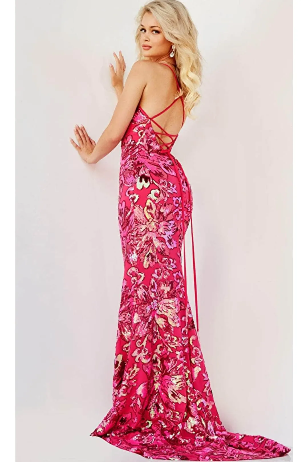 Kentucky Derby Dress Race Outfit in Pink By Jovani 08462