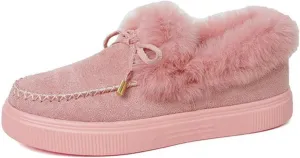Lausiuoe Winter Fashion Boots For Women 2024 Ankle Boot Slip On Comfortable Snow Fuzzy Booties Casual Fur Lined Loafers Shoes