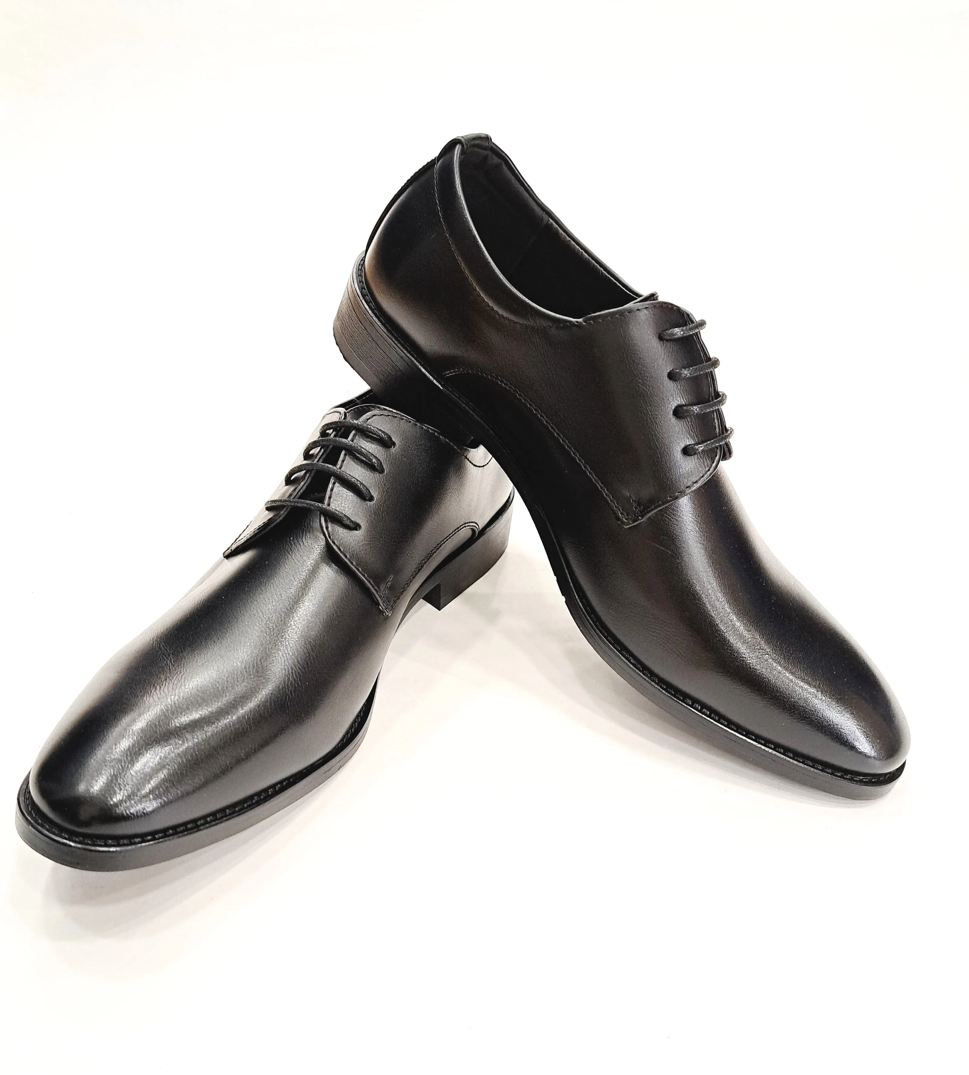 LEATHER DERBY SHOES BLACK