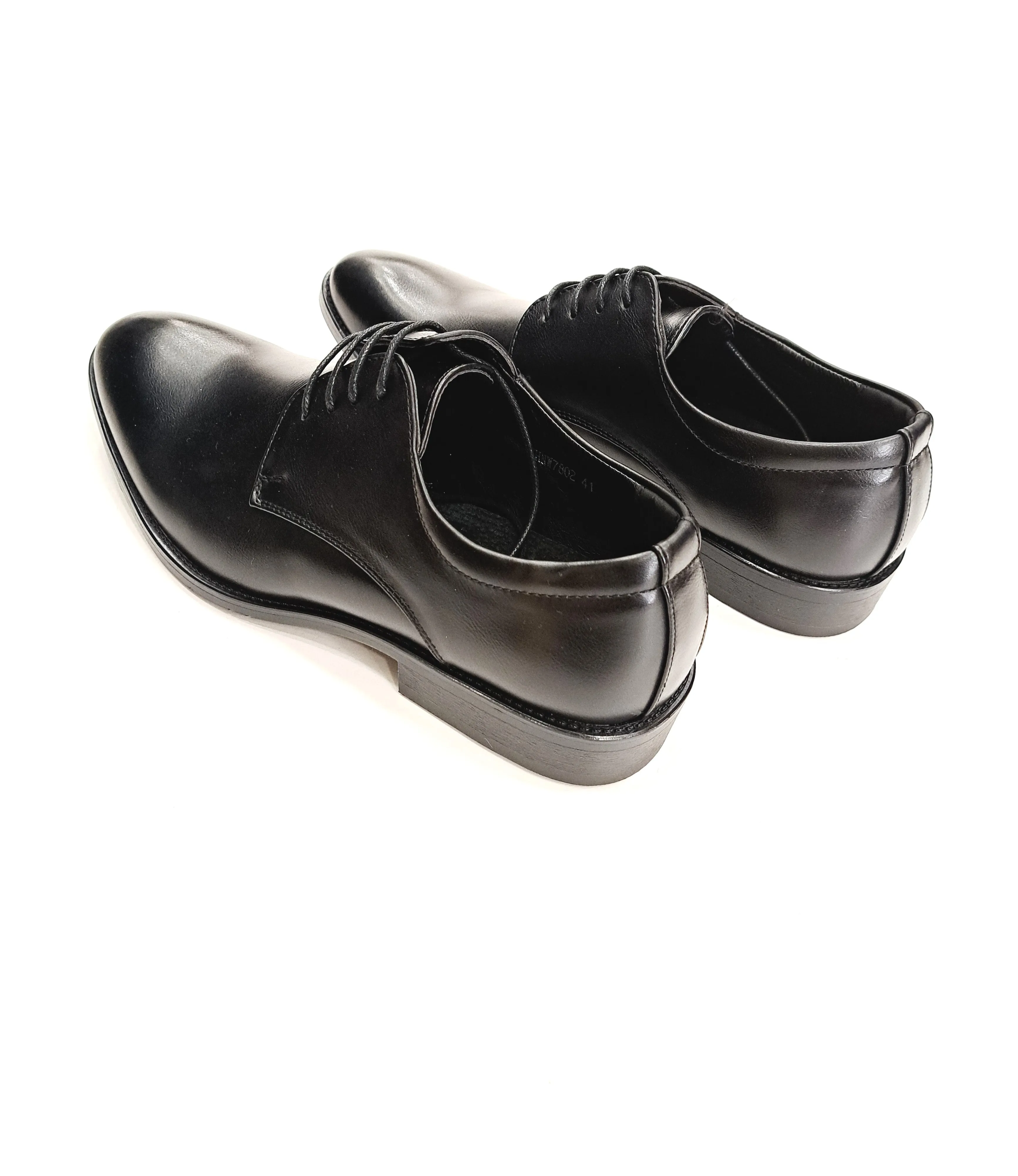 LEATHER DERBY SHOES BLACK