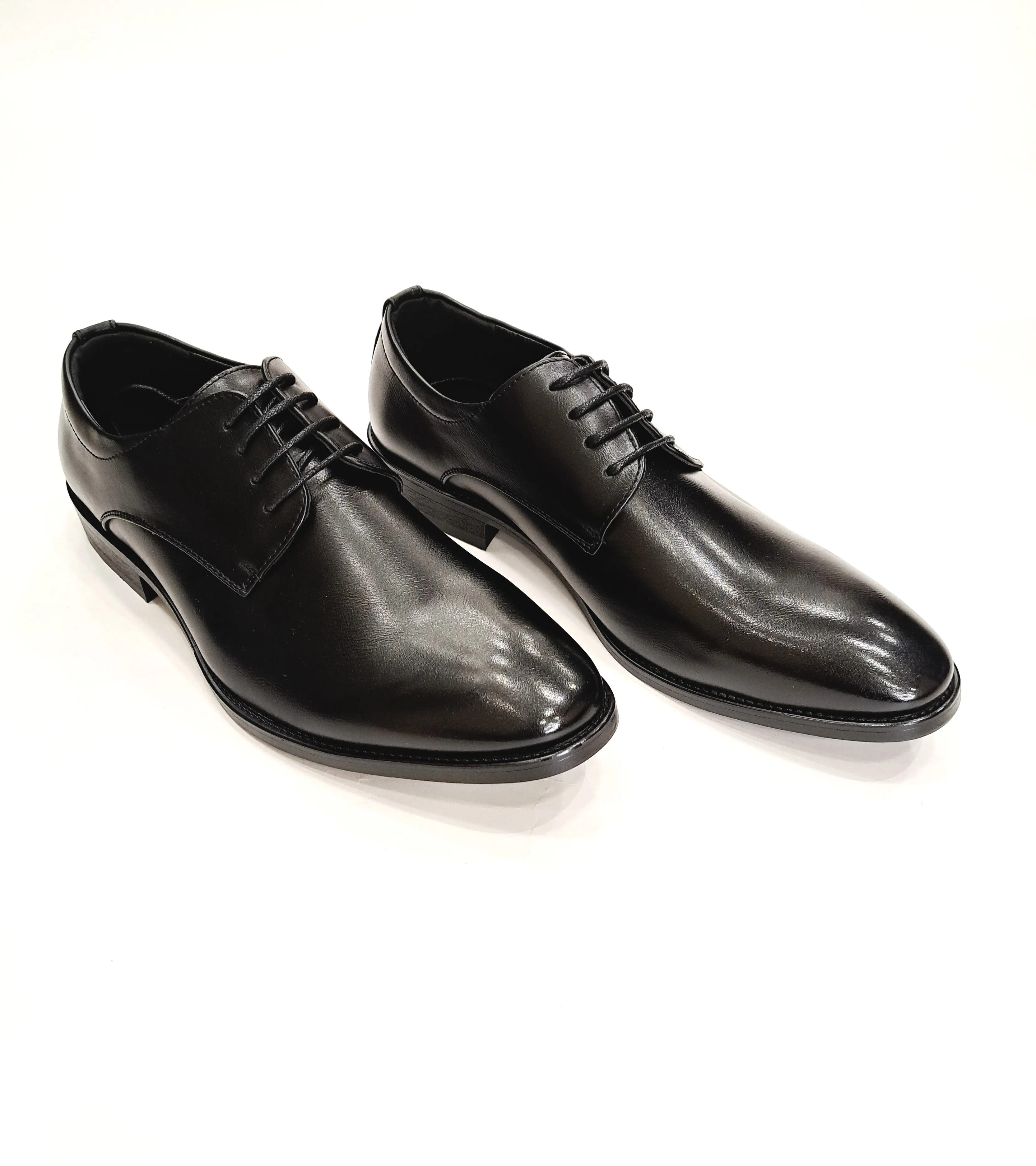 LEATHER DERBY SHOES BLACK