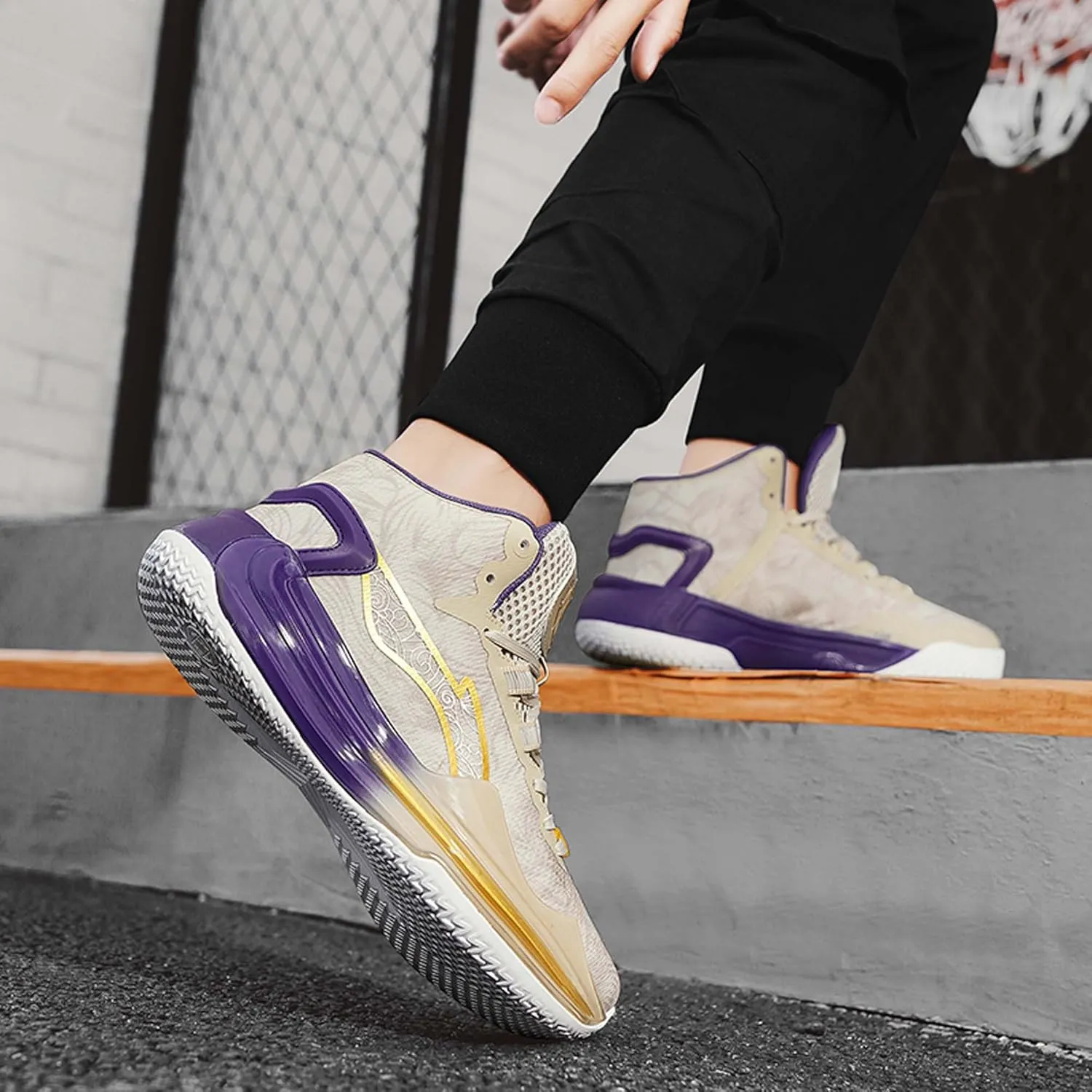 Lightweight Wearable Youth Basketball Shoes Men's Fashion Basketball Shoes Non-Slip Student Basketball Shoes