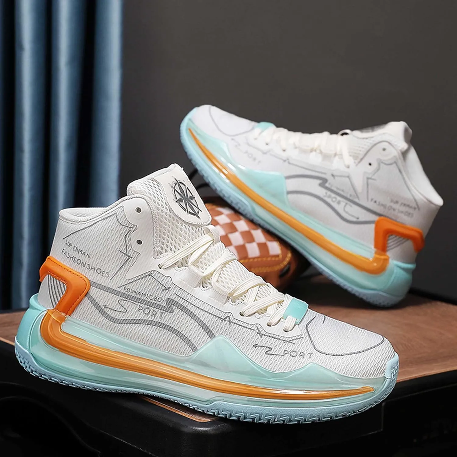 Lightweight Wearable Youth Basketball Shoes Men's Fashion Basketball Shoes Non-Slip Student Basketball Shoes