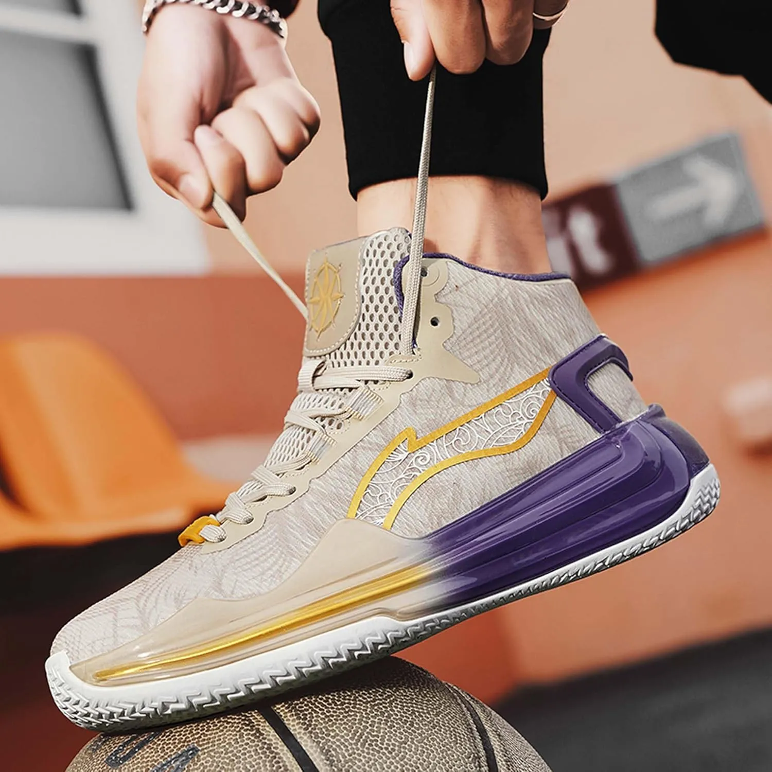 Lightweight Wearable Youth Basketball Shoes Men's Fashion Basketball Shoes Non-Slip Student Basketball Shoes