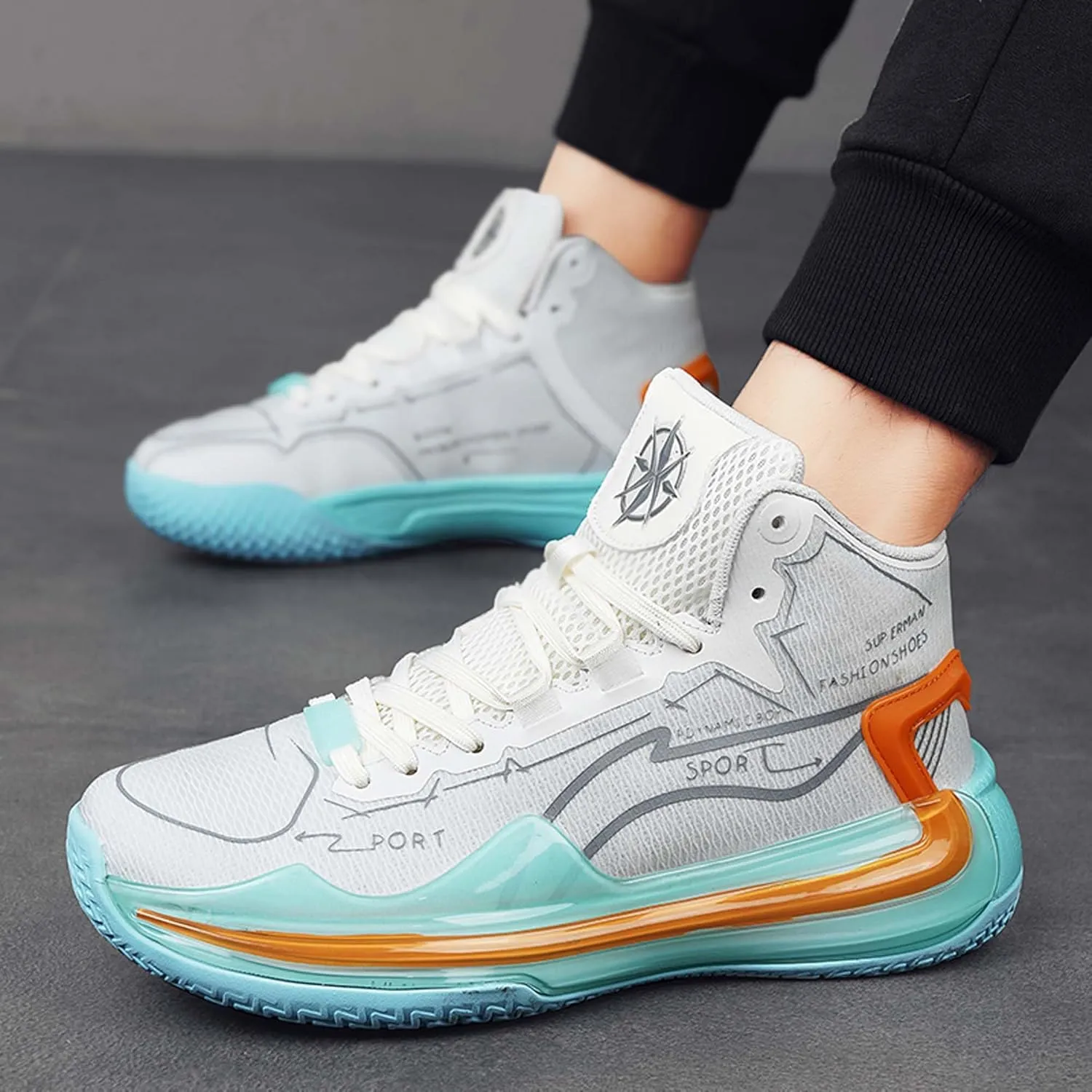Lightweight Wearable Youth Basketball Shoes Men's Fashion Basketball Shoes Non-Slip Student Basketball Shoes