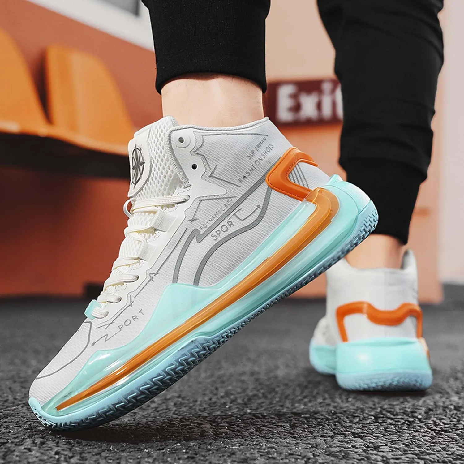 Lightweight Wearable Youth Basketball Shoes Men's Fashion Basketball Shoes Non-Slip Student Basketball Shoes