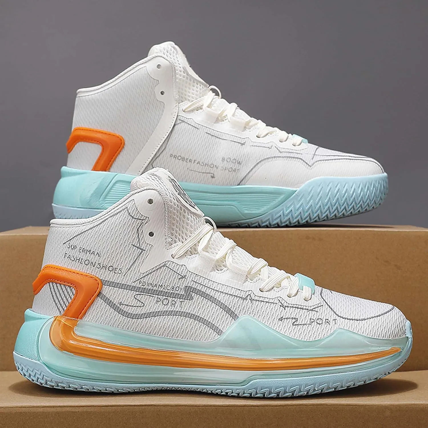 Lightweight Wearable Youth Basketball Shoes Men's Fashion Basketball Shoes Non-Slip Student Basketball Shoes