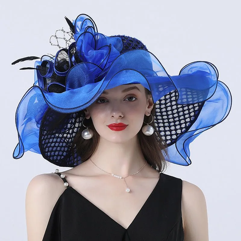 Luxy Moon Women Derby Flower Wide Brim Hats for Tea Party