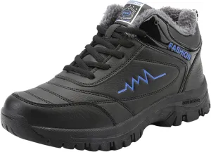 Men Work Boots Composite Toe Hiking Sneakers Women's Slip On Warm Womens Working Shoes Non Steel Toe Waterproof Platform Shoes Work Hike Grounded Footwear