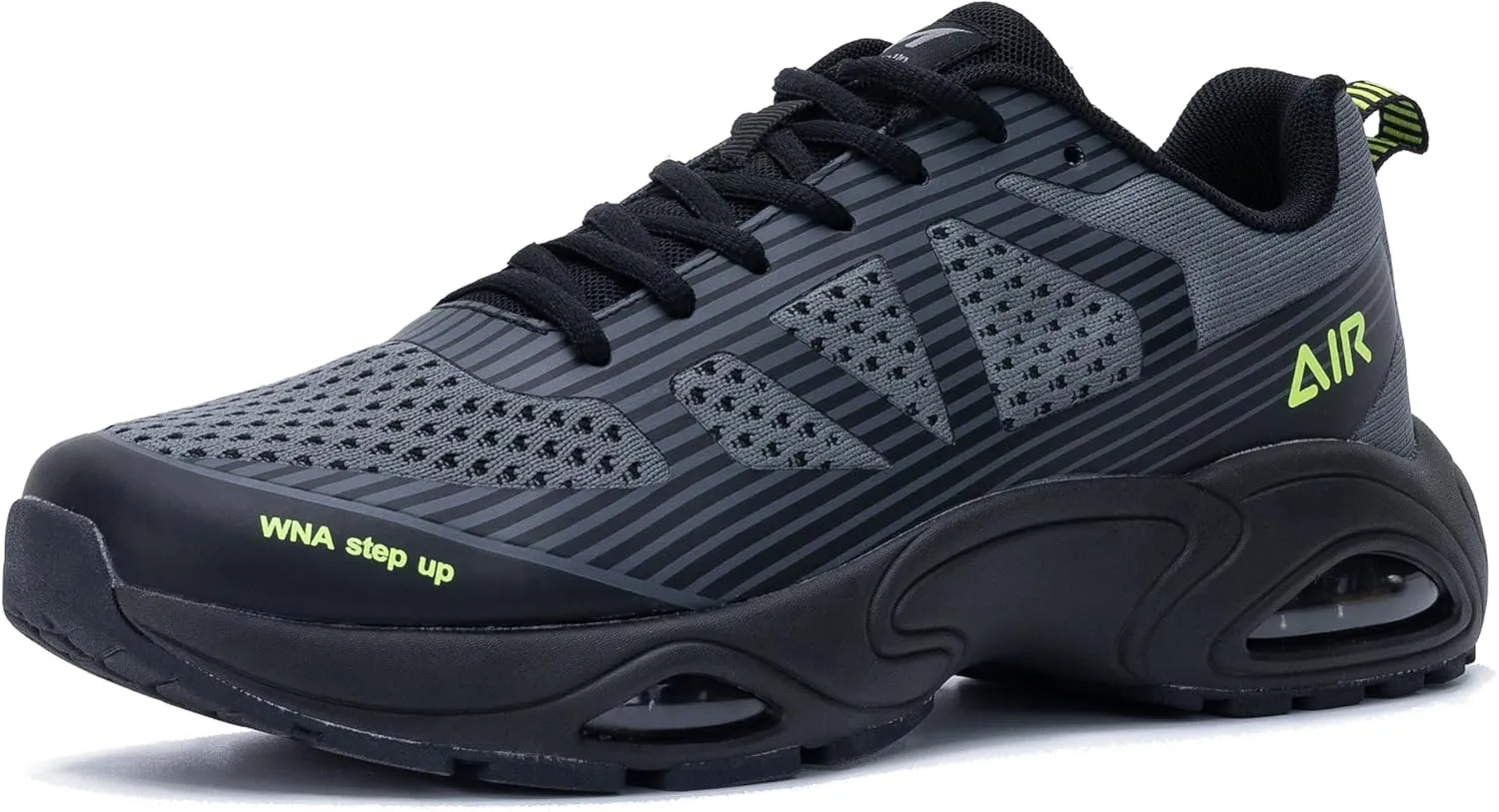 Mens Air Running Shoes Tennis Athletic Sneakers Lightweight Breathable Non Slip Walking Jogging Workout Gym Sports Footwear GreyGreen Size 11