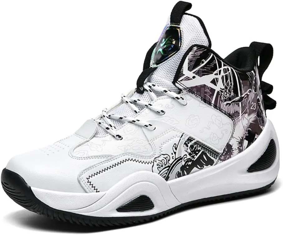 Men's Basketball Shoes Mid Basketball Sneakers Non-Slip Outdoor Cushioning Workout Shoes