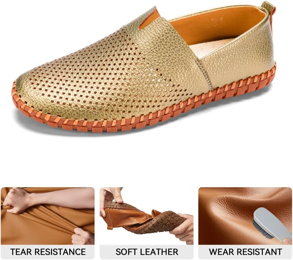 Men's Driving Loafers Leather Casual Slip On Shoes
