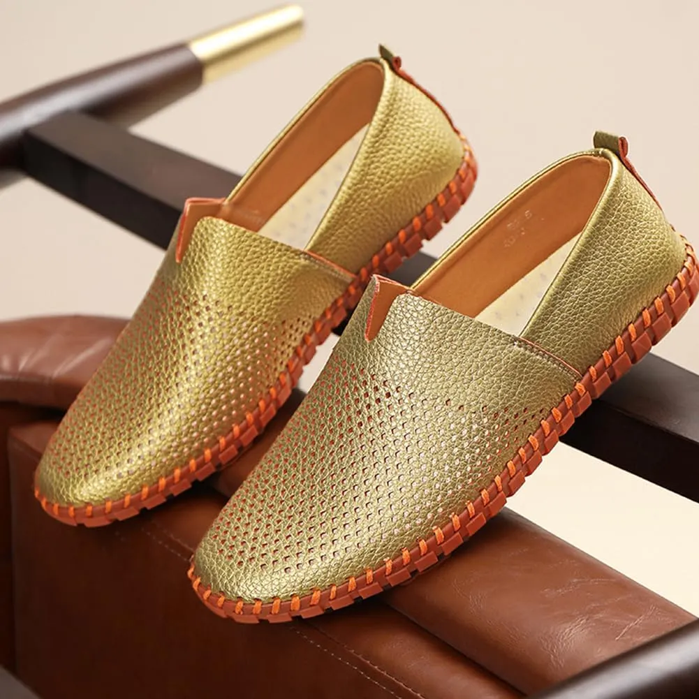 Men's Driving Loafers Leather Casual Slip On Shoes