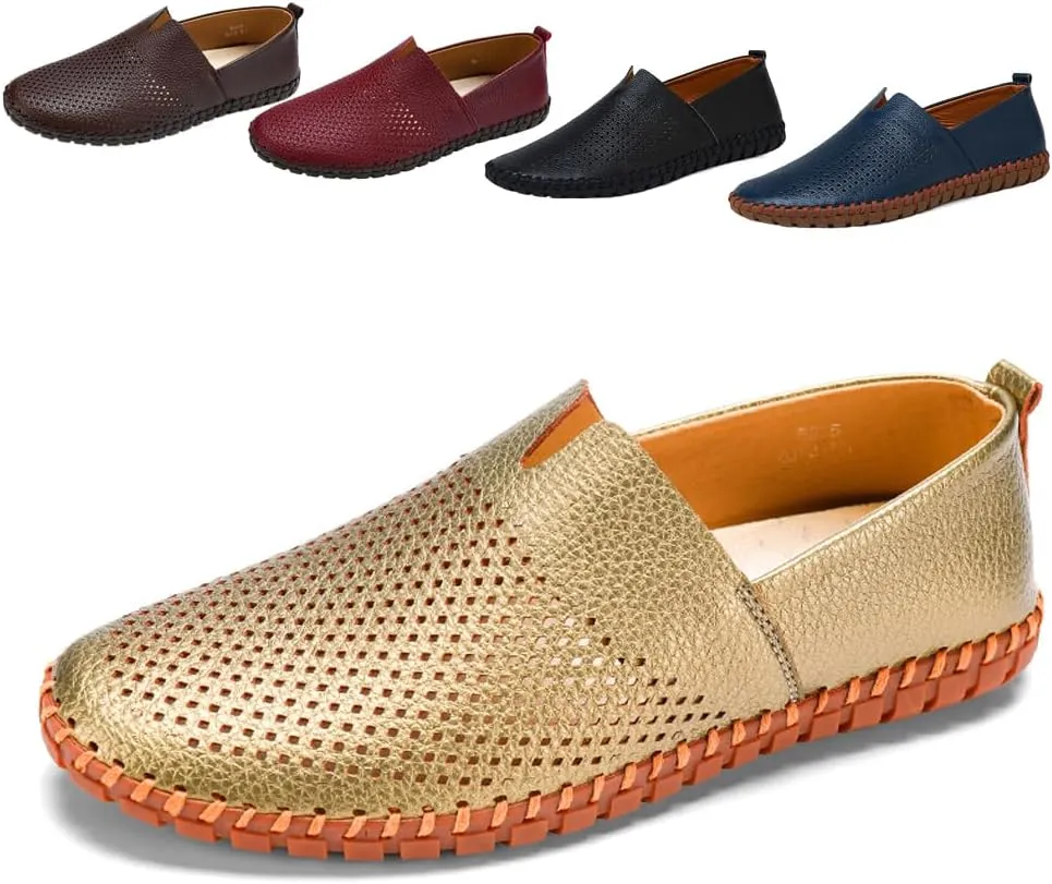Men's Driving Loafers Leather Casual Slip On Shoes