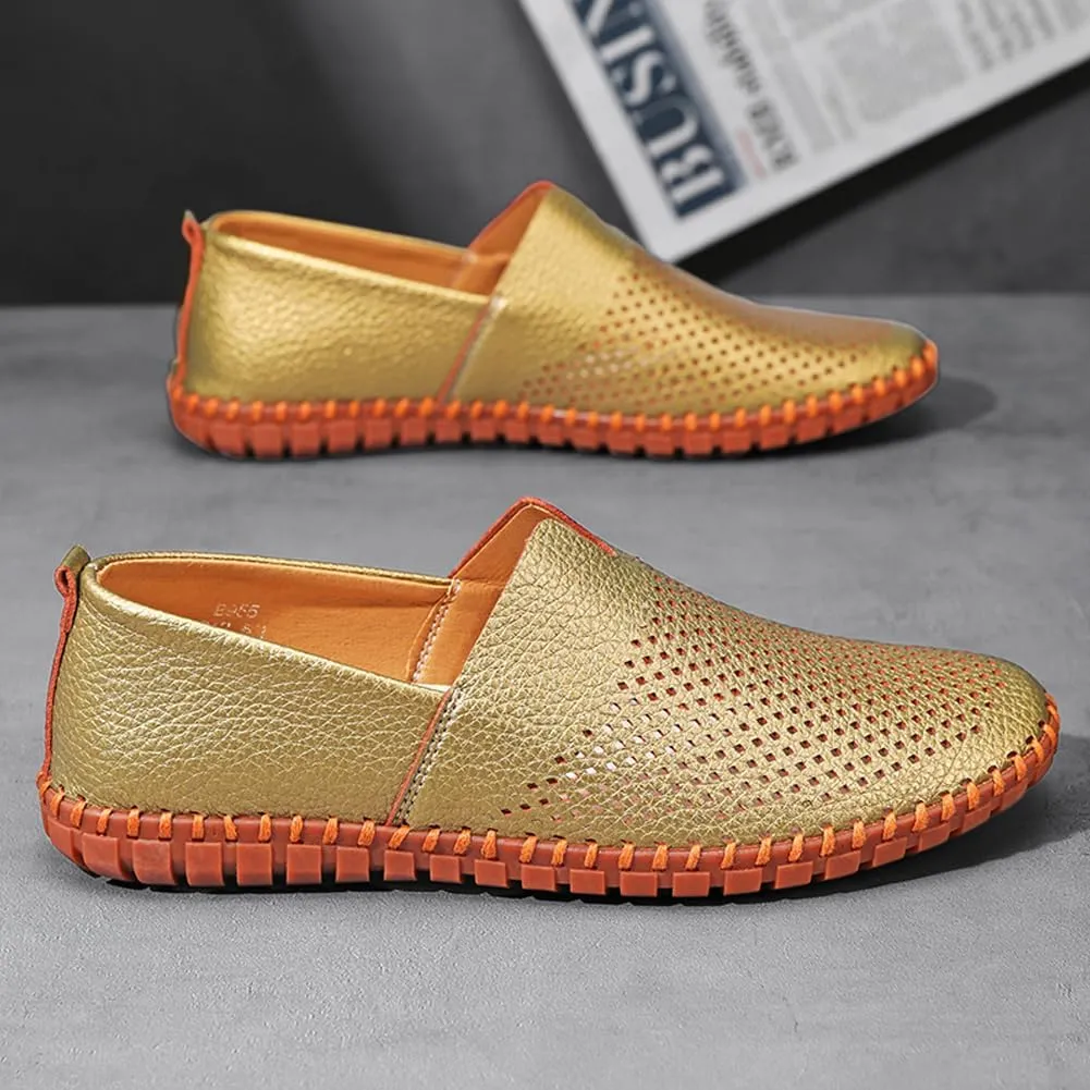 Men's Driving Loafers Leather Casual Slip On Shoes