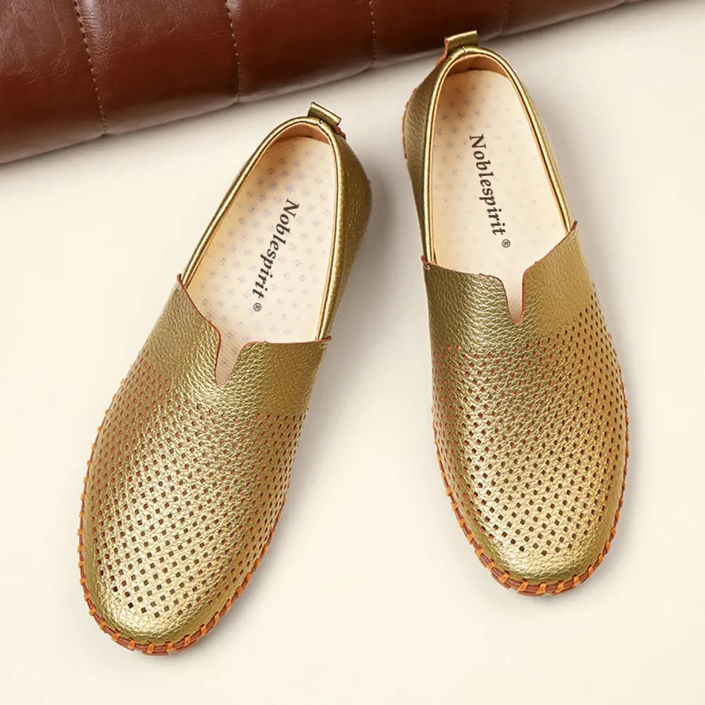 Men's Driving Loafers Leather Casual Slip On Shoes