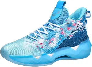 Men's High-Top Basketball Shoes, Neutral Fluorescent Basketball Shoes, Pink Basketball Shoes, Graffiti Style