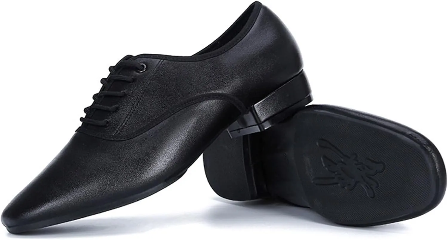 Men's Latin Dance Shoes Modern Dance Shoes Men Ballroom Dancing Soft Rubber Sole Suede Sole Optional Large Size Male Jazz Latin Shoes Tango(Suede sole,40)
