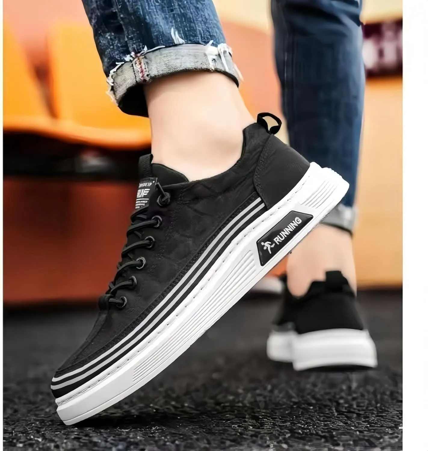 Mens Slip On Walking Shoes Non Slip Running Shoes Workout Shoes Breathable Fashion Sneakers