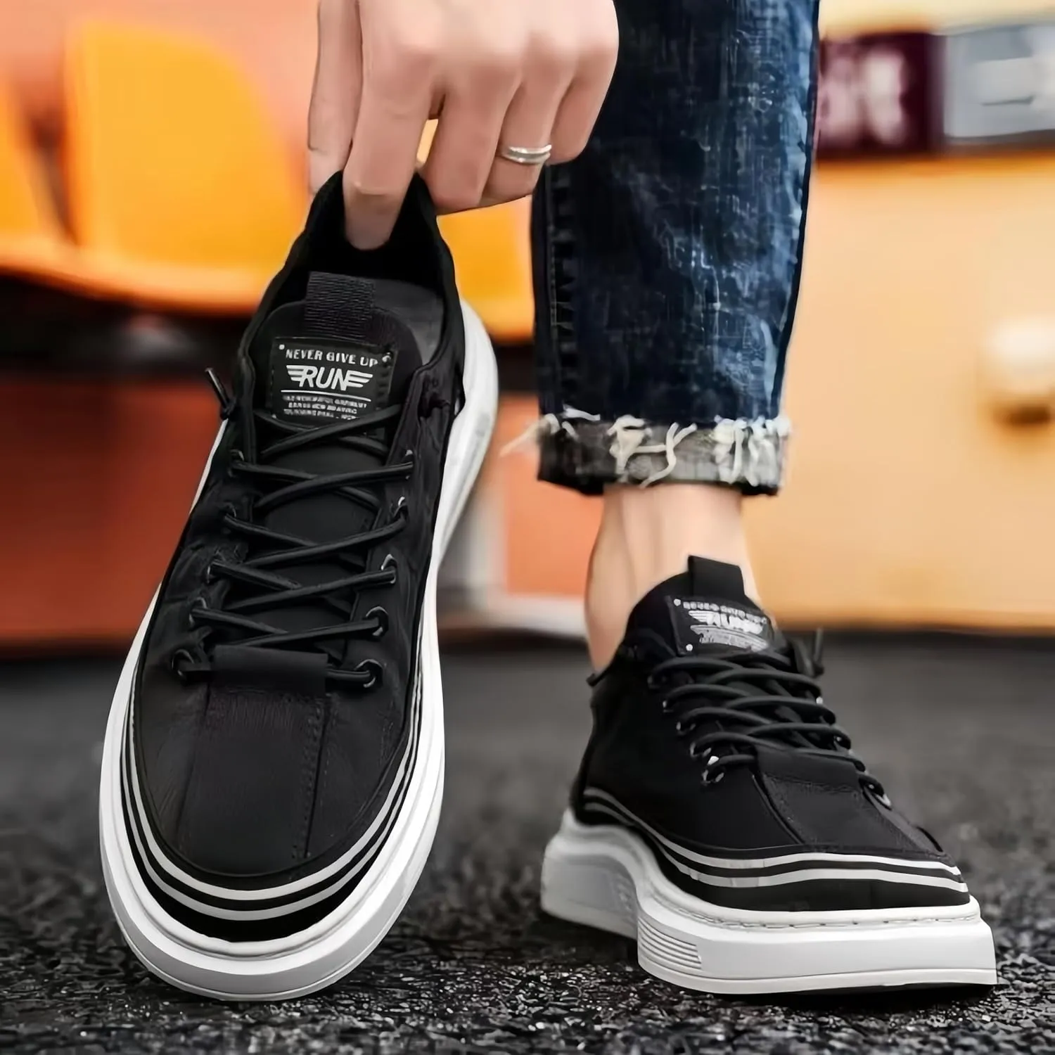 Mens Slip On Walking Shoes Non Slip Running Shoes Workout Shoes Breathable Fashion Sneakers