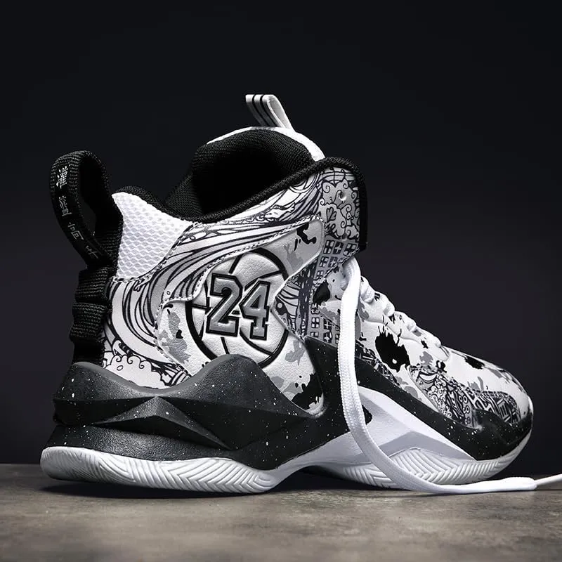 Men's Women's Lace Up High Top Basketball Shoes Ultra-Light Fashion Anti Slip Breathable Sneakers Outdoor Sport Volleyball Shoes