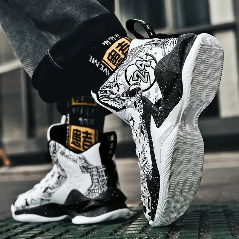 Men's Women's Lace Up High Top Basketball Shoes Ultra-Light Fashion Anti Slip Breathable Sneakers Outdoor Sport Volleyball Shoes