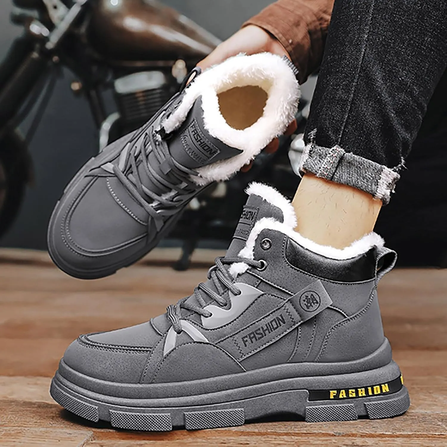 Men's Work Boots with Zipper Hiking Sneakers Shoes with Hook Loop Women Safety Shoes Business Casual Slip On Platform Shoes Lightweight Comfortable Hike Grounded Footwear
