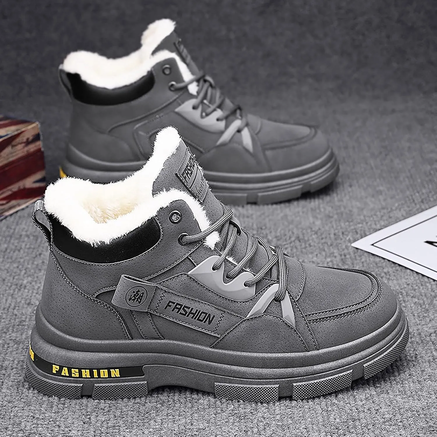 Men's Work Boots with Zipper Hiking Sneakers Shoes with Hook Loop Women Safety Shoes Business Casual Slip On Platform Shoes Lightweight Comfortable Hike Grounded Footwear