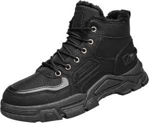 Men's Work Boots with Zipper Hiking Sneakers Warm Fur Lined Womens Safety Toe Shoes Composite Toe Non Slip Shoes Food Service Waterproof Hike Grounded Footwear