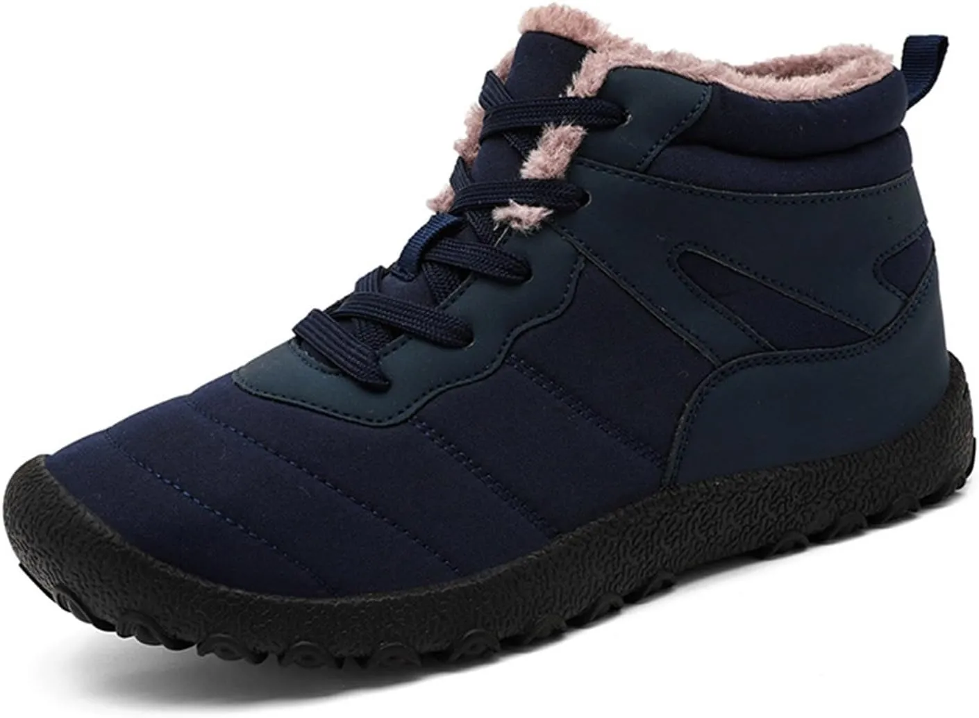 Men's Work Boots with Zipper Hiking Sneakers Warm Fur Lined Womens Safety Toe Shoes Composite Toe Non Slip Shoes Food Service Waterproof Hike Grounded Footwear