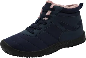 Men's Work Boots with Zipper Hiking Sneakers Warm Fur Lined Womens Safety Toe Shoes Composite Toe Non Slip Shoes Food Service Waterproof Hike Grounded Footwear