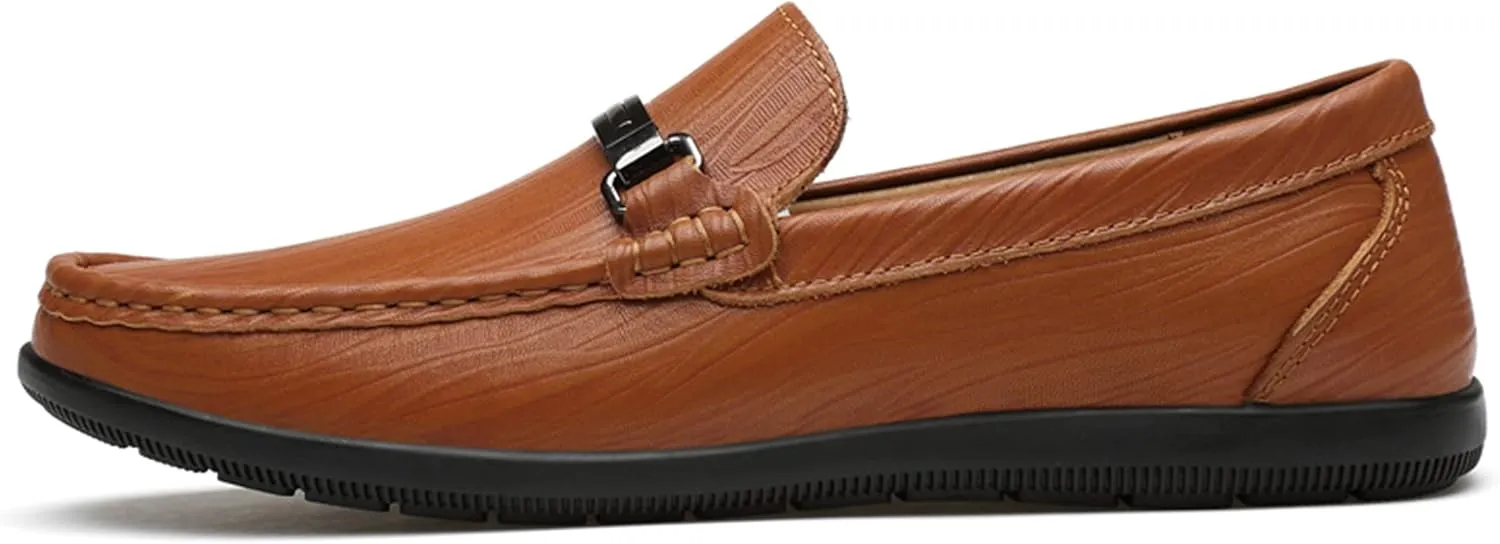 Minishion Loafers Shoes for Men Boy Buckle Driving Shoes 2899#