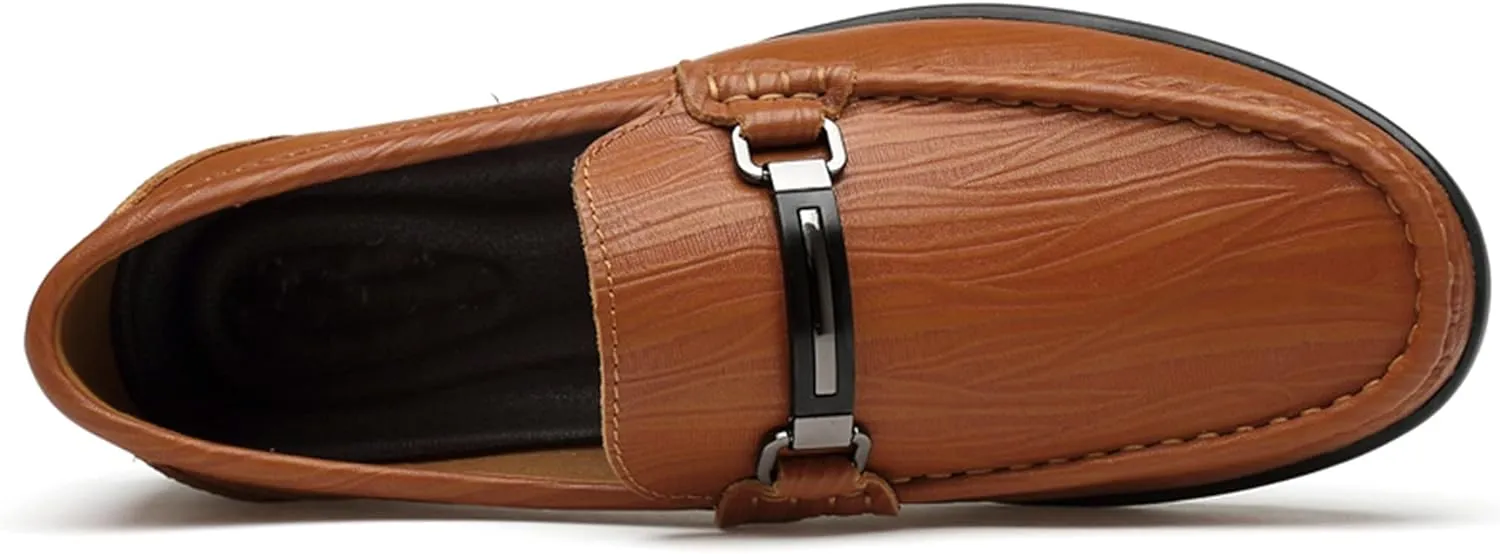 Minishion Loafers Shoes for Men Boy Buckle Driving Shoes 2899#