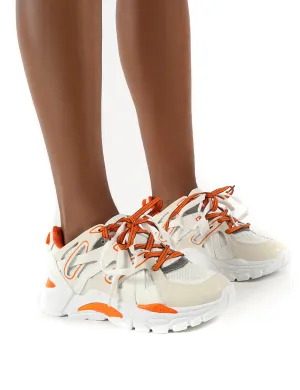 Move Beige Orange Details Chunky Sole Trainers