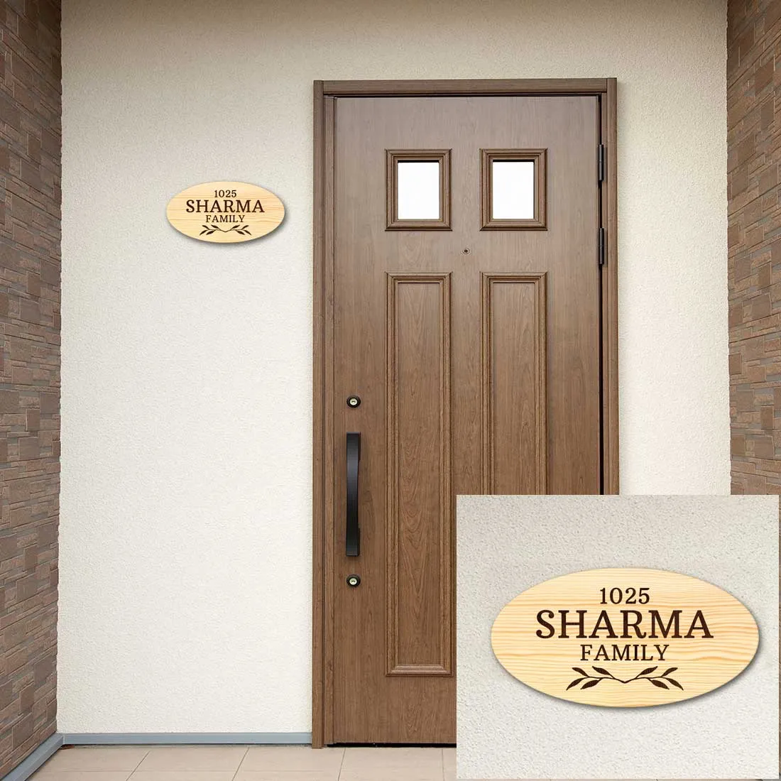 Personalized Wooden Name Plate for Home Bungalows - Classic