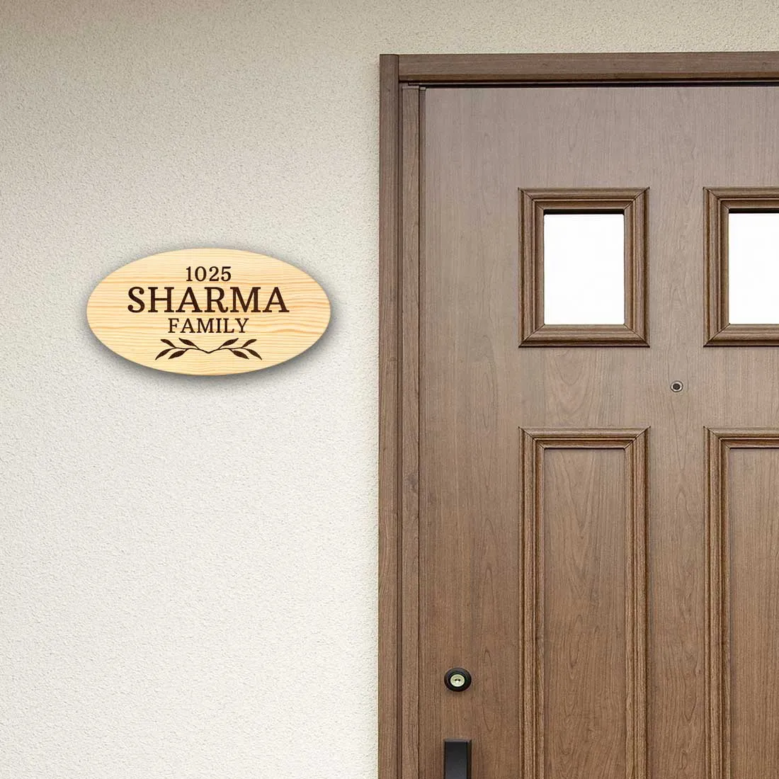 Personalized Wooden Name Plate for Home Bungalows - Classic