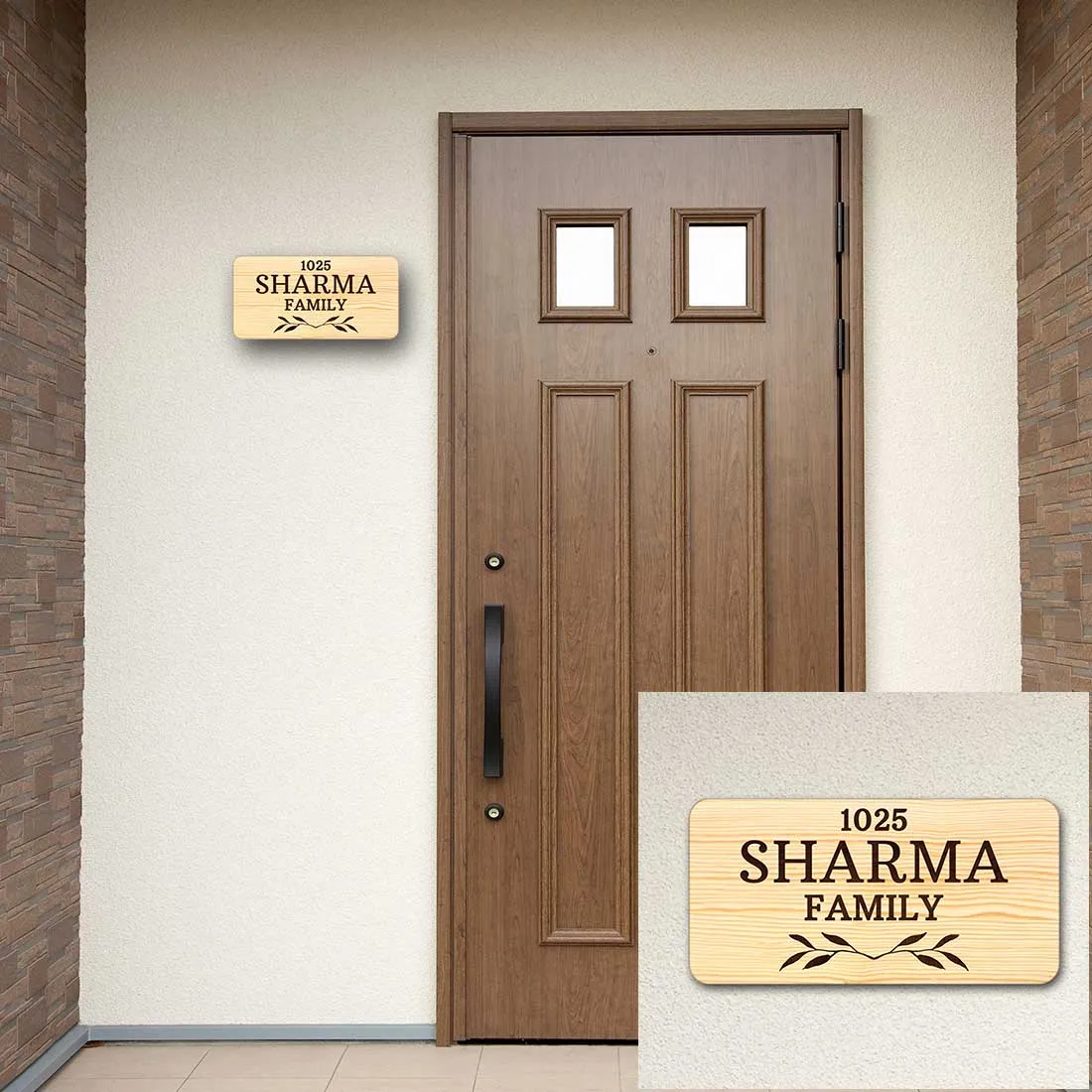 Personalized Wooden Name Plate for Home Bungalows - Classic