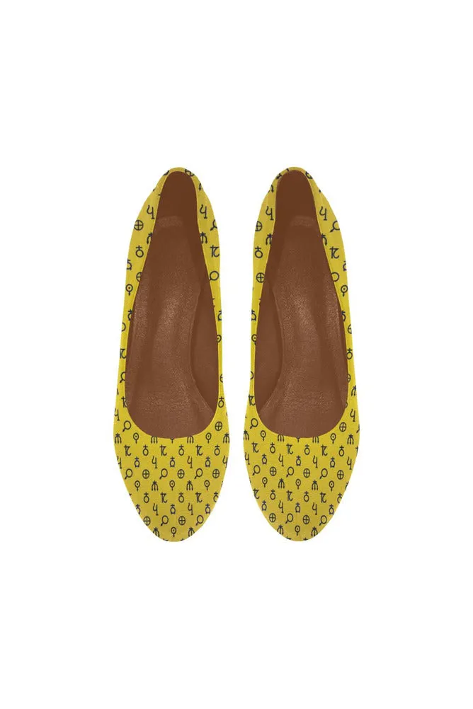 Planet Symbol Gold Women's High Heels