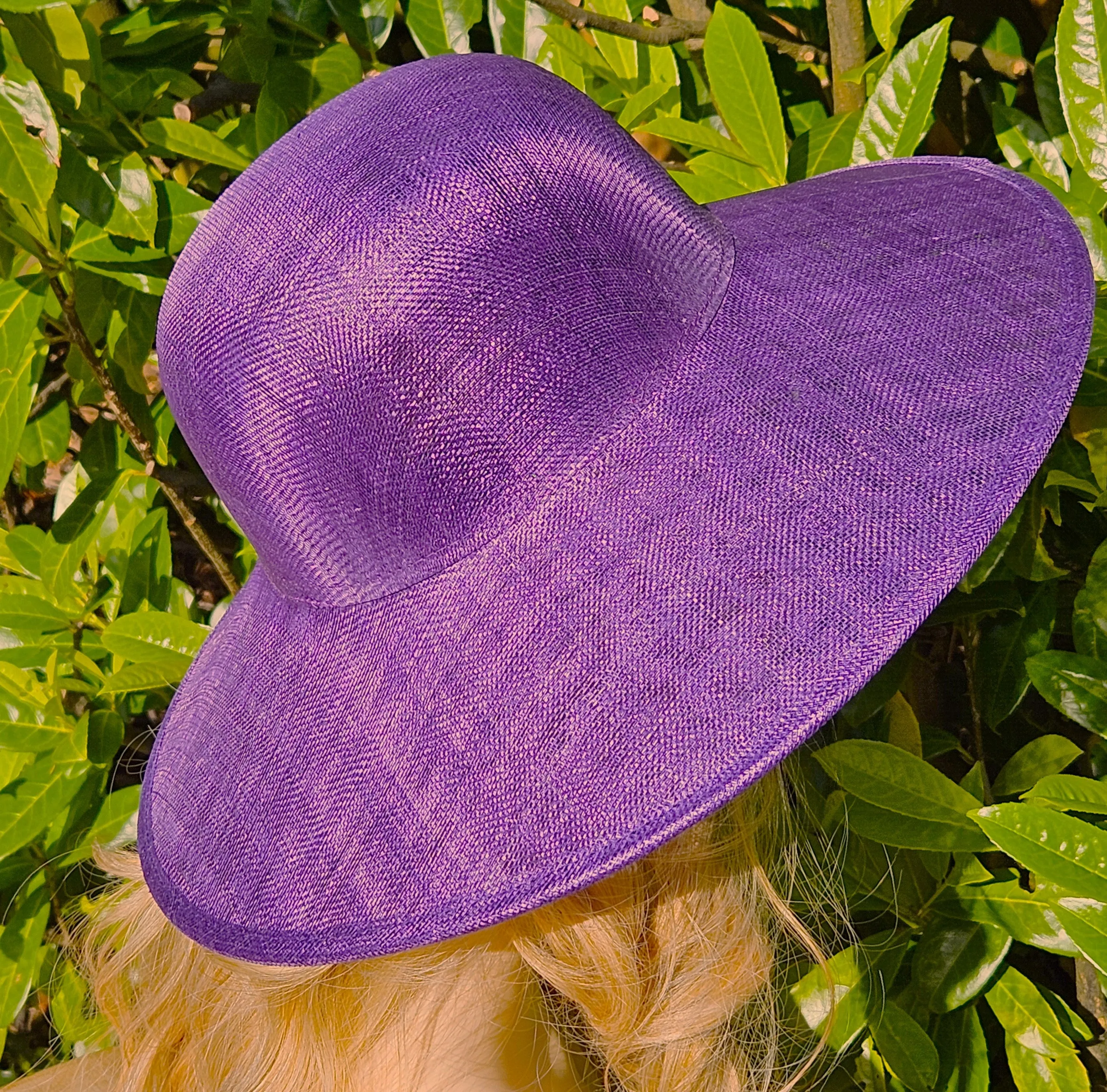 Purple Hat for Ascot, Weddings and Church - Ladies Large Hats with Wide Brims for Derby Racing - Church Hats for Women