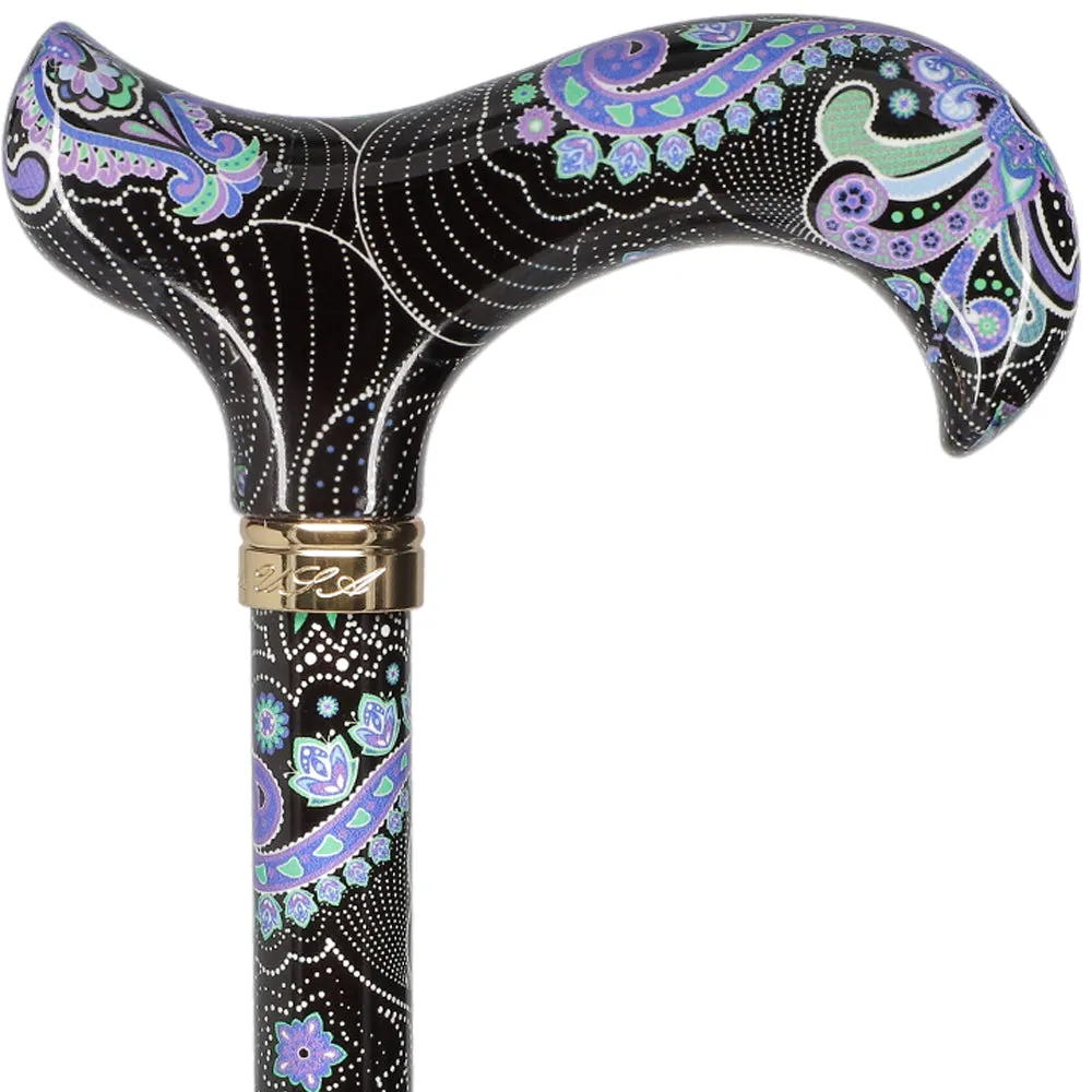 Purple Majesty: Designer Pattern Adjustable Cane w/ Safetbase