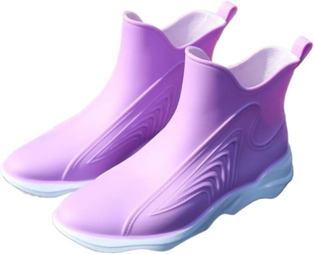 Rain Boots Footwear Women's Low Top Plastic Rain Boots Comfortable Non Slip Waterproof Shoes Outdoor Work Boots