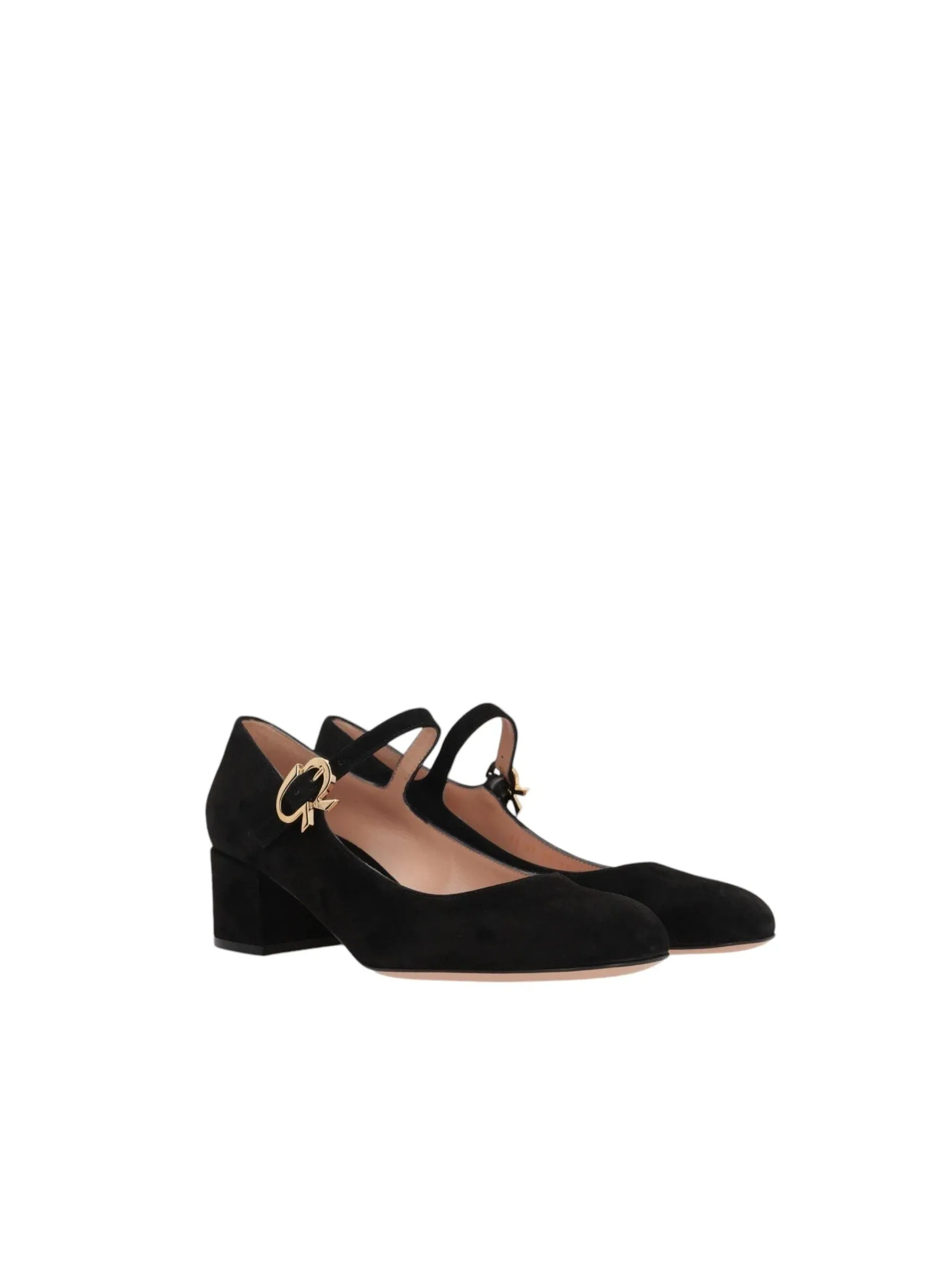 Ribbon Suede Mary-Jane Shoes