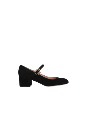 Ribbon Suede Mary-Jane Shoes