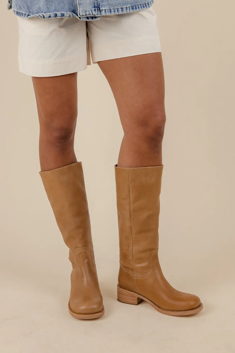 Riggs Leather Square Toe Boots