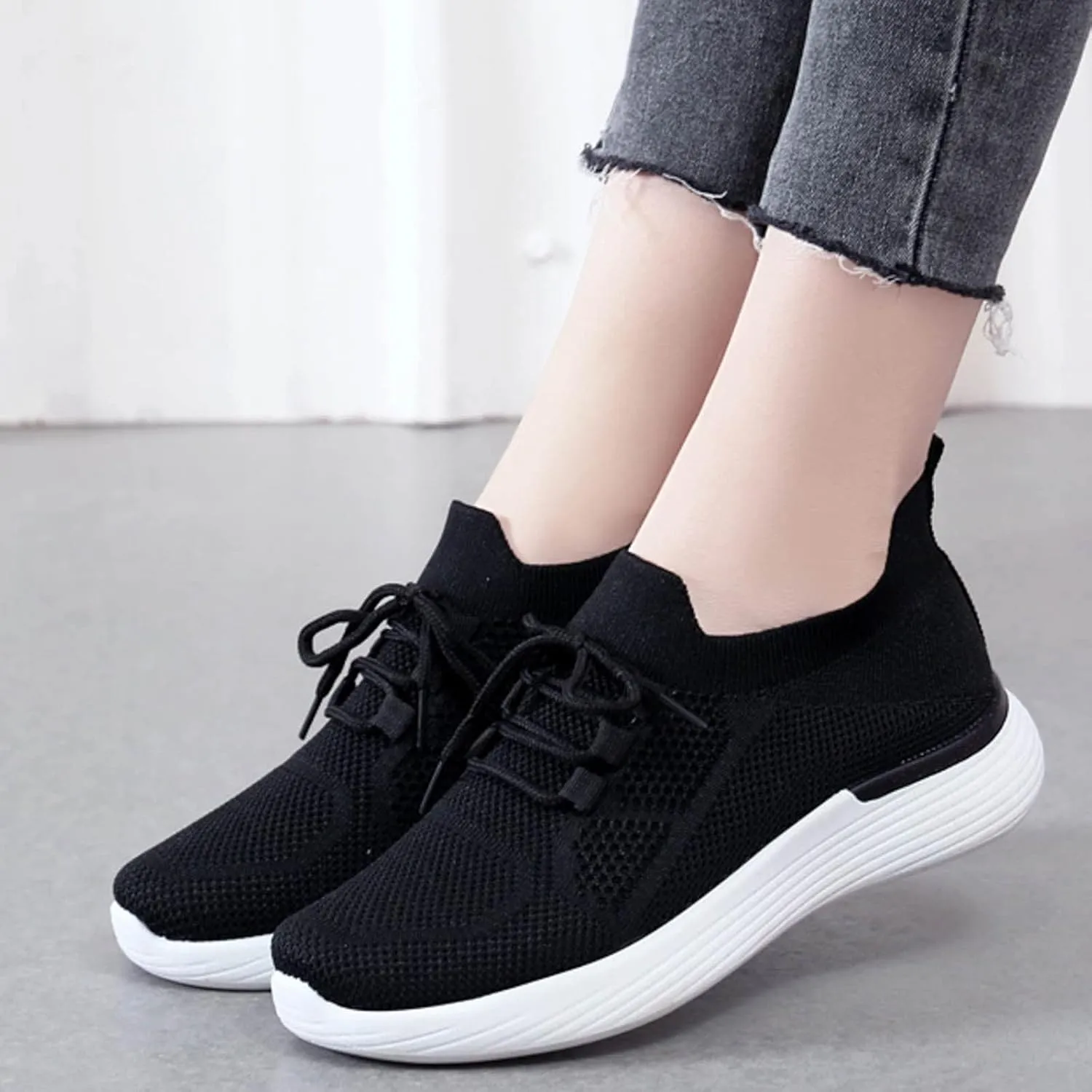 SBGMoSJ Women Sneakers Black Casual Zapatos CModos Para Embarazadas Wide Width White Canvas Tennis Shoes for Women Women Sneakers Size 6 Wide Women Orthopedic Sneakers Wide