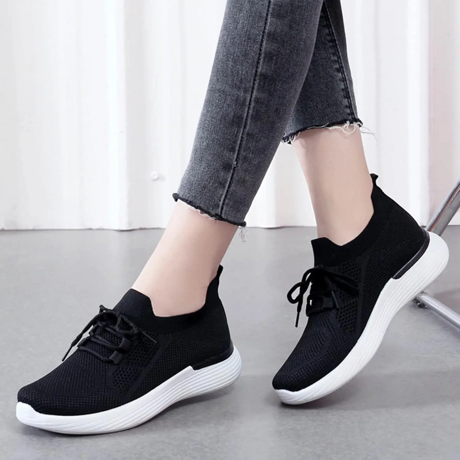 SBGMoSJ Women Sneakers Black Casual Zapatos CModos Para Embarazadas Wide Width White Canvas Tennis Shoes for Women Women Sneakers Size 6 Wide Women Orthopedic Sneakers Wide